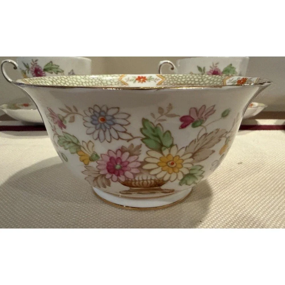 Collection of Vintage Tuscan Fine Bone China - 2 Tea Cups 2 Bowl 6 Plates